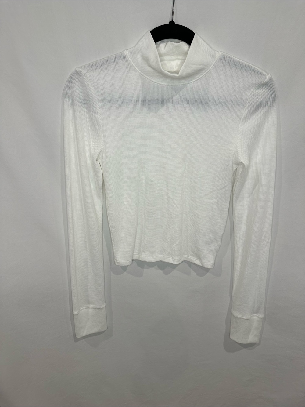 American Eagle Outfitters White Long Sleeve Mock Neck Top